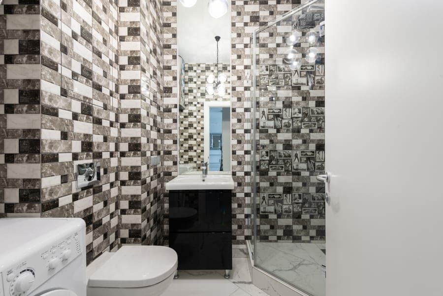 A modern tiled bathroom shower